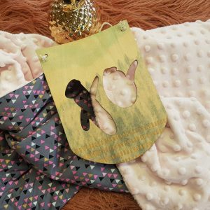 Pink & Grey Triangle with Pink Pram Blanket