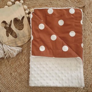 Sierra Pokka Dot with White Pram Blanket