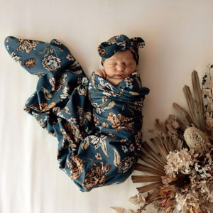 Snuggle Hunny | Baby Jersey Wrap & Top Knot Set | Belle