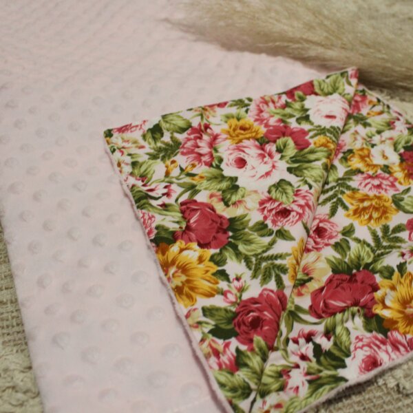 Whitney with Baby Pink Pram Blanket