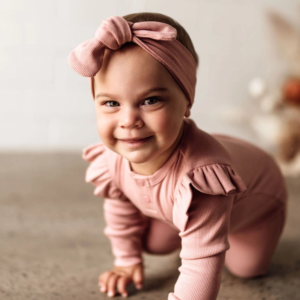 Snuggle Hunny Ribbed Topknot Headband | Rose